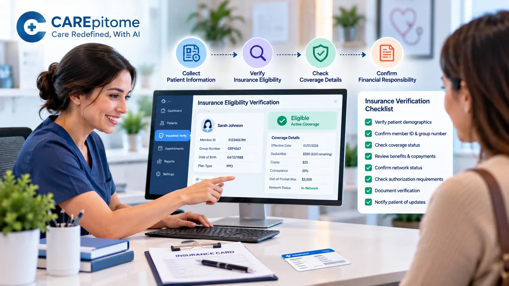 Insurance eligibility verification process for medical practices and front desk teams