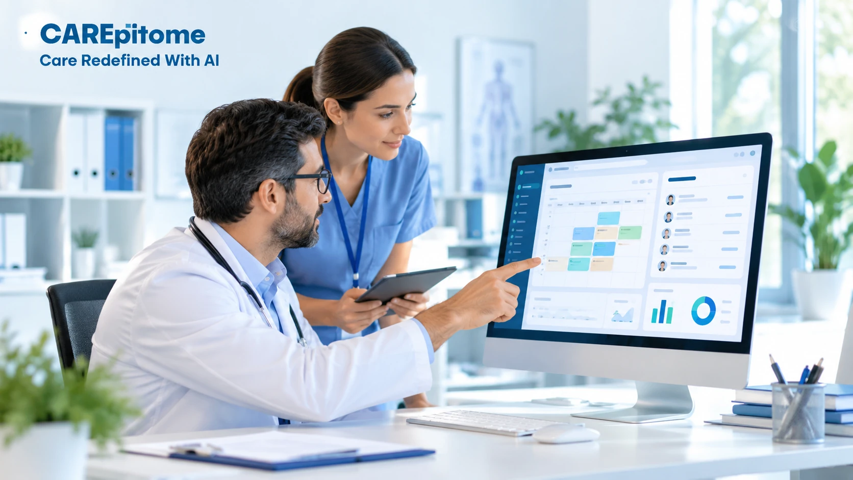 Healthcare professional reviewing medical practice management software costs and clinic workflows